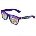 Purple Logo Lenses Custom Printed Lenses Retro Sunglasses - Full-Color Full-Arm Printed